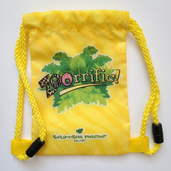 Build A Bear BABW Backpacks 2 Zoorrific Yellow Drawstring 1 Pink Plush Carrier - Picture 6 of 10